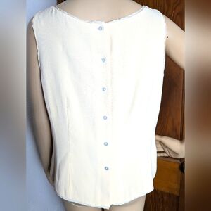 Silk Pale Yellow Tank Top Talbots Size 14